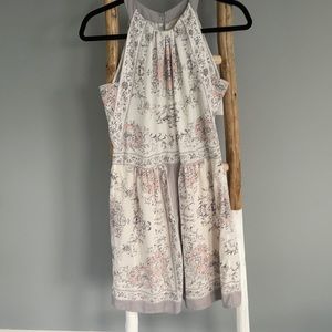 High Neck White Dress